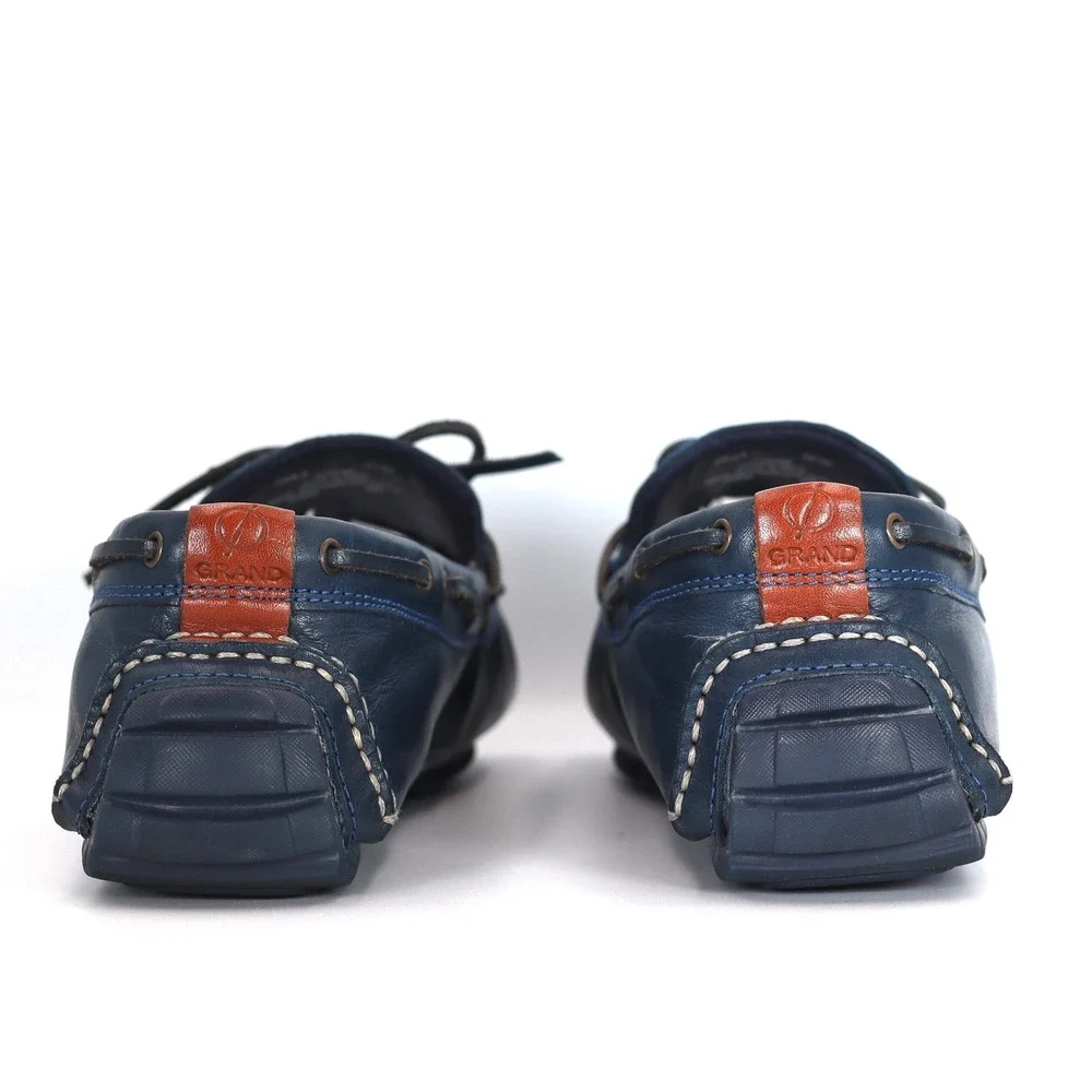 Cole Haan Zerogrand Loafers Mens 10.5 Navy Blue Leather Driving Shoes Casual